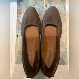 Lucky Brand Women's Taupe Suede Ballet Flats